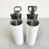 20oz full print gloss white skinny straight tumbler water bottle with flip top sports lid_nina