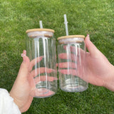 Rts usa_16oz 20oz clear transparent plastic acrylic PP beer glass soda can with lid and straw_nina