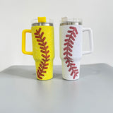 Rts usa_40oz baseball print rhinestone bling studded white yellow quencher tumblers_nina