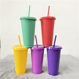 16oz 24oz colorful plastic cups with lids and straws_nina