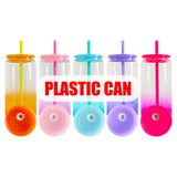 Rts usa_16oz clear transparent colored ombre gradient jelly beer soda plastic glass cans with colorful lids_nina