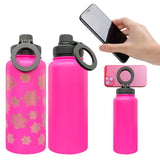 32oz powder coated mirror copper plated underneath water bottles with magnetic phone holder_nina