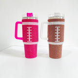 40oz Rugby print American football full covered bling rhinestone diamond tumblers_nina