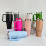 40oz multiple colors powder coated handle travel coffee mugs for laser engraving_nina