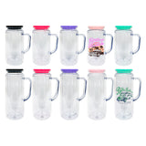 pre drilled 12oz 16oz UV DTF wraps clear Acrylic snow globe can coffee travel beer mugs can with handle and silicone plug_nina