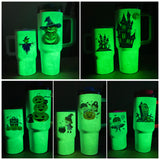 Rts usa_Glow in dark 20oz 40oz white sublimation kids flip straw leak proof tumblers for sublimation_nina