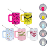 10oz macaron sublimation coffee mugs with magnet lids and metal straws_nina