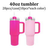 30oz 40oz powder coated flamingo camelia barbie hot pink flip straw water bottle tumblers_nina