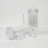 Rts usa_Pre-drilled 40oz clear snowglobe plastic mug with Lid, Straw, Stopper for Glitter and UV DTF wraps_nina