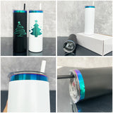 Rts usa_powder coated 20oz mirror green blue plated skinny straight tumbler_nina