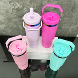 Rts usa_30oz leak proof matte macaron blank sublimation rainbow underneath flip straw water bottles_nina