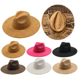 9.5cm blank suede western cowboy wide brim Suede hats for laser engraving burning_nina