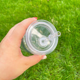 Rts usa_16oz 20oz clear transparent plastic acrylic PP beer glass soda can with lid and straw_nina