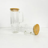 Pre-drilled 32oz 40oz clear snowglobe double wall glass mugs with bamboo lids for sublimation_nina
