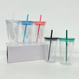 Rts usa_blank 16oz 24oz predrilled snow globe double walled Insulated plastic acrylic cold cups tumbler_nina