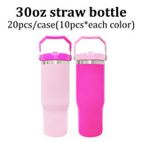 30oz 40oz powder coated flamingo camelia barbie hot pink flip straw water bottle tumblers_nina