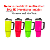 Rts usa_30oz 40oz H2.0 silver underneath neon quencher tumblers for sublimation and laser engraving_nina