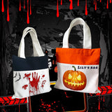 Halloween children's kids white blank sublimation orange black canvas candy Tote Bag_nina