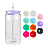 colorful replacement plastic pp acrylic lid for 16oz glass can _nina