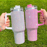 Rts usa_40oz vacuum insulated super sparkly multicolour rhinestone bling studded tumblers_nina