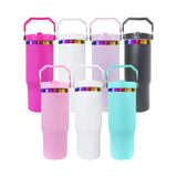 Rts usa_30oz leak proof matte macaron blank sublimation rainbow underneath flip straw water bottles_nina