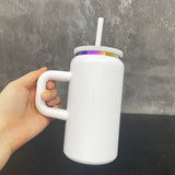 Rts usa_16oz rainbow plated stainless steel metal mugs with handle for kids_nina