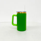 Rts usa_Christmas mirror gold 20oz coffee mugs with plastic handle_nina