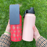 32oz powder coated mirror copper plated underneath water bottles with magnetic phone holder_nina