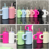 Rts usa_16oz rainbow plated stainless steel metal mugs with handle for kids_nina