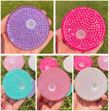 colorful acrylic shiny bling rhinestone replacement lid plastic covers for 16oz glass cans_nina