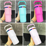 20oz rainbow plated kids flip top straw tumbler mugs for laser engraving_nina