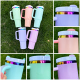 Rts usa_40oz H2.0 macaron powder coated rainbow plated quencher tumbler mugs cups_nina