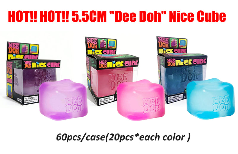 Rts usa_Needoh 5.5 cm Slow Rise Nice Ice Cube Squishy Squeeze toys for Stress Relief with gift box_nina