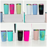 Mini size 10oz copper & rainbow plated coffee mugs tumblers with magnetic lids_nina