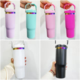 Rts usa_30oz leak proof matte macaron blank sublimation rainbow underneath flip straw water bottles_nina