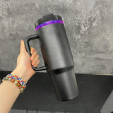 Rts usa_40oz black white powder coated purple plated underneath H2.0 quencher tumblers_nina