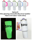 Rts usa_Glow in dark 20oz 40oz white sublimation kids flip straw leak proof tumblers for sublimation_nina