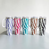 40oz multicolour rhinestone bling studded 40oz zebra stripe tumblers_nina