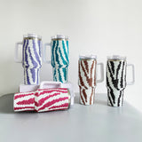 40oz multicolour rhinestone bling studded 40oz zebra stripe tumblers_nina