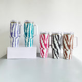 40oz multicolour rhinestone bling studded 40oz zebra stripe tumblers_nina