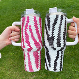 40oz multicolour rhinestone bling studded 40oz zebra stripe tumblers_nina