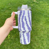 40oz multicolour rhinestone bling studded 40oz zebra stripe tumblers_nina