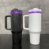 Rts usa_40oz black white powder coated purple plated underneath H2.0 quencher tumblers_nina