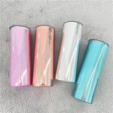 20oz blank sublimation magic mirror metallic electroplate holographic skinny tumblers_nina