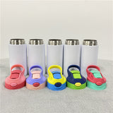 12oz 20oz white blank sublimation kids water bottles with flip top lids_nina