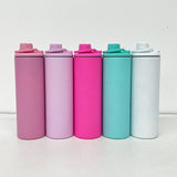 Rts usa_Outdoors blank sublimation macaron 20oz straight sports water bottles with 2 lids_nina