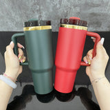 40oz H2.0 gold underneath green red white blue mix tumblers for laser engraving_nina