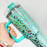 Rts usa_40oz Laser engraving holographic leopard print stainless steel tumblers_nina