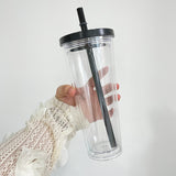 Rts usa_24oz double wall plastic acrylic boba bubble pre-drilled snow globe Leak proof tumblers_nina