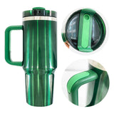 H2.0 40oz Christmas red Green sublimation glossy Metallic look tumblers_nina